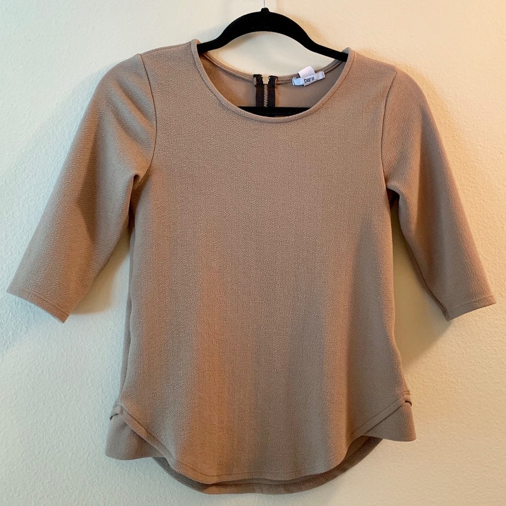 Bar III 3/4 Sleeve Blouse - Small - Mocha